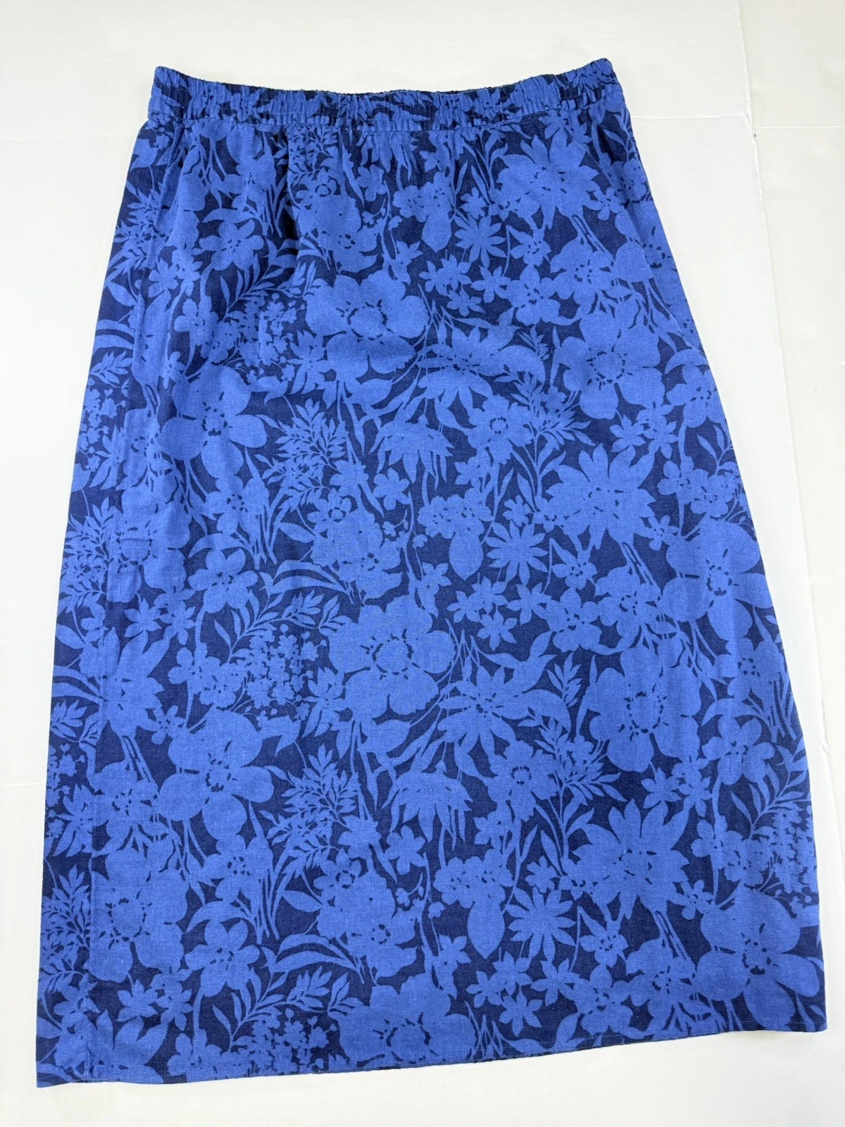 Gap Women Linen Skirt SZ L Blue Floral Elastic Waist Flat Front Pull On
Opens in a new window or tab