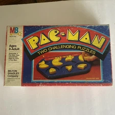 Vintage 1980 Milton Bradley Co PAC-MAN two Challenging Puzzles Original Package