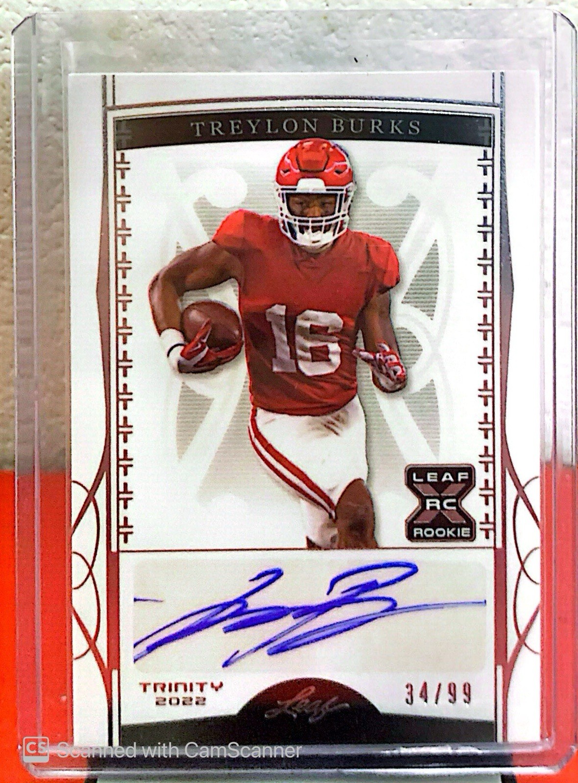 Treylon Burks Leaf Trinity Autographs #BATB2 Base