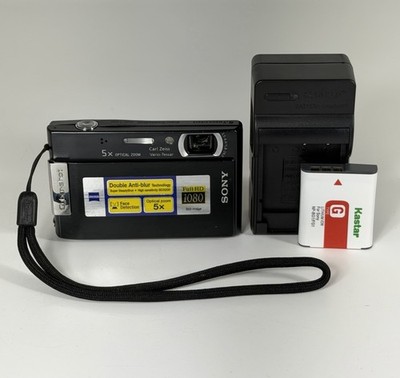 Sony Cyber-shot DSC-T100 Black 8.1MP Digital Camera with Charger