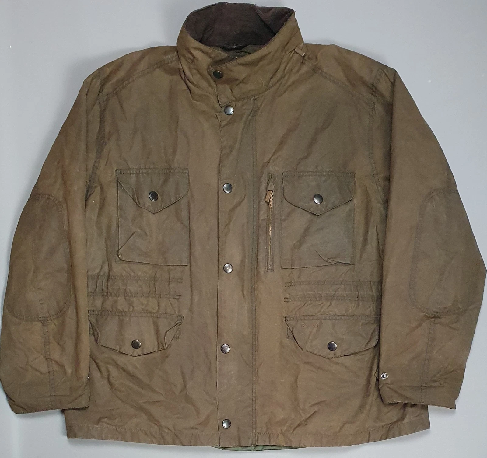 Barbour Sapper Wax Jacket Mens 2XL Olive Green Outdoor Utility Country Coat XXL