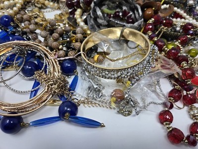 5+ lbs Bulk Jewelry Necklaces, Bracelets, Earrings, Rings Wearable