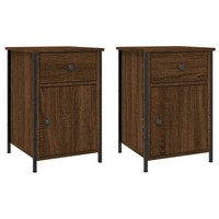 Nachttische 2 Stk. Braun Eichen-Optik 40X42X60 Cm Holzwerkstoff