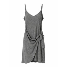 PHILANTHROPY Gray Wrap Dress XS Sleeveless Tie Waist Casual Soft Knit