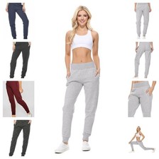 WOMEN THICK WARM FLEECE High Waist SWEATPANTS SLIM LEGS SWEAT PANTS FITTED S-XL