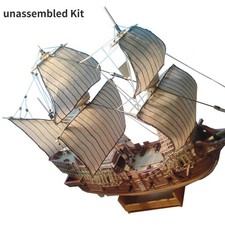 DIY 1:100 Galeon Golden Hind sail battleship paper model sailboat model Gift