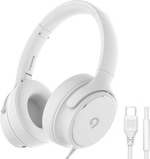 USB C Wired Over-Ear Headphones with Mic, Hi-Fi Stereo Sound, Noise-Isolating