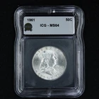 1961 Franklin Silver Half Dollar Uncirculated ICG MS64 50C