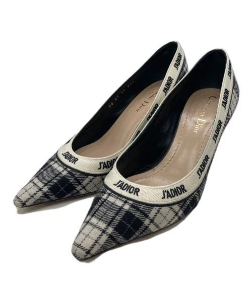 Escarpins Christian Dior J'Adior noir blanc logo brodé en boîte, femme