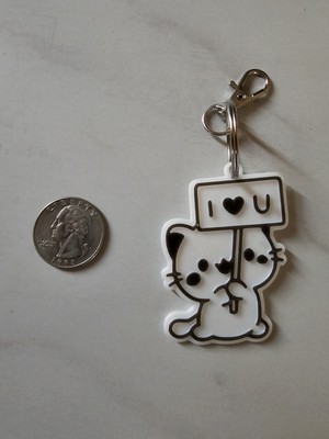 Adorable Cat 3D Printed Keychain