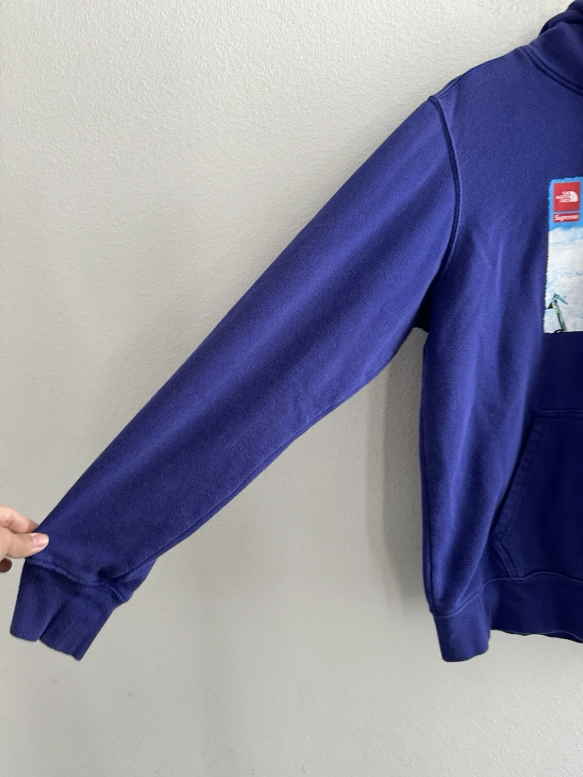 Felpa con cappuccio grafica The North Face x Supreme viola taglia media