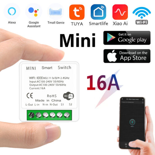 UK16A MINI Wifi Smart Switch Timer Wireless Switches Tuya Alexa Google Home