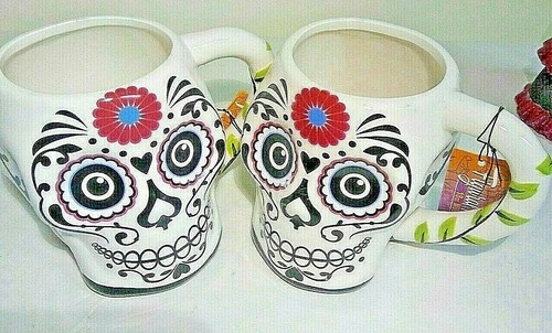 Halloween Day of The Dead Love Lock Sugar Skull Drink Coffee Mug Cups Ceramic