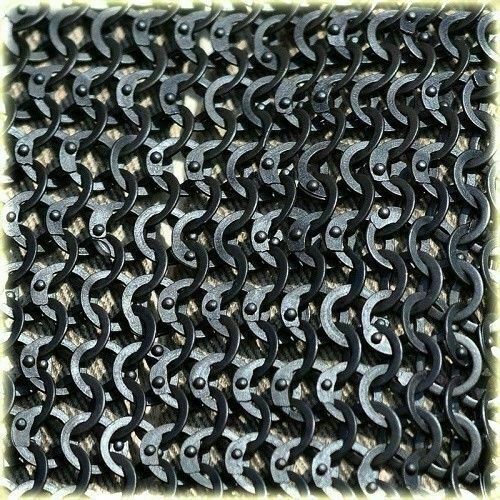 Nuevo cota de malla remachada plana Aventail Chainmail Collar Zigzag... - Imagen 2 de 2