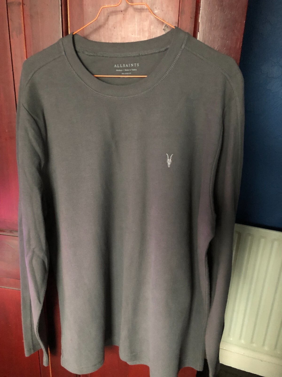 FILA All Saints T Shirt Uomo Rowe Manica Lunga Grigio Medium Ottime Condizioni