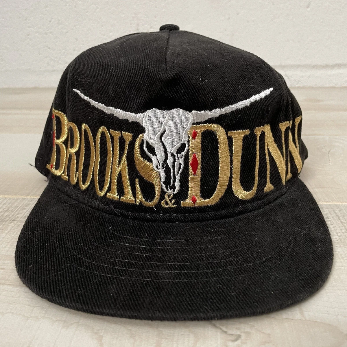 Vintage Brooks Dunn 1990s Black And Gold Strapback Hat Rare eBay