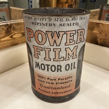 Power Film Motor Oil Five Quarts EMPTY 100% Pure Paraffin Advertising Can 