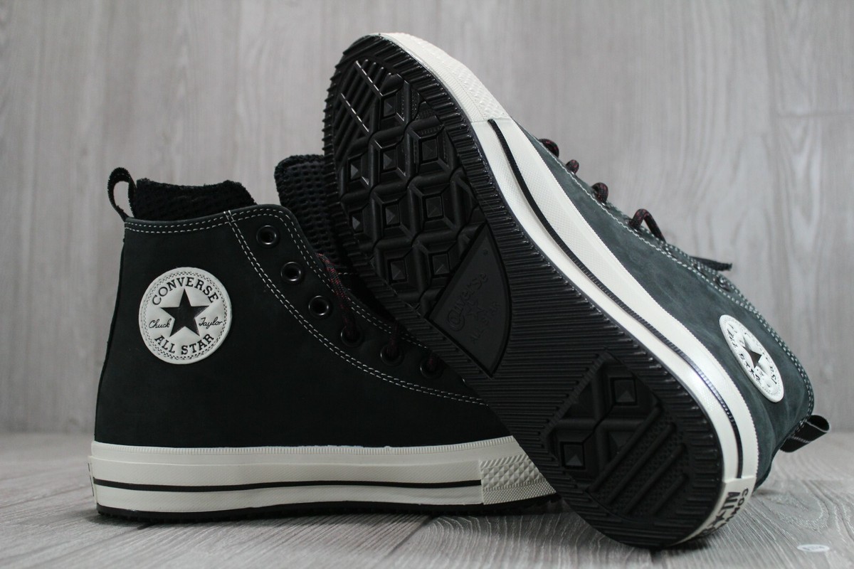 51 Converse Chuck Taylor All Star High Nubuck Black Shoes 166607C