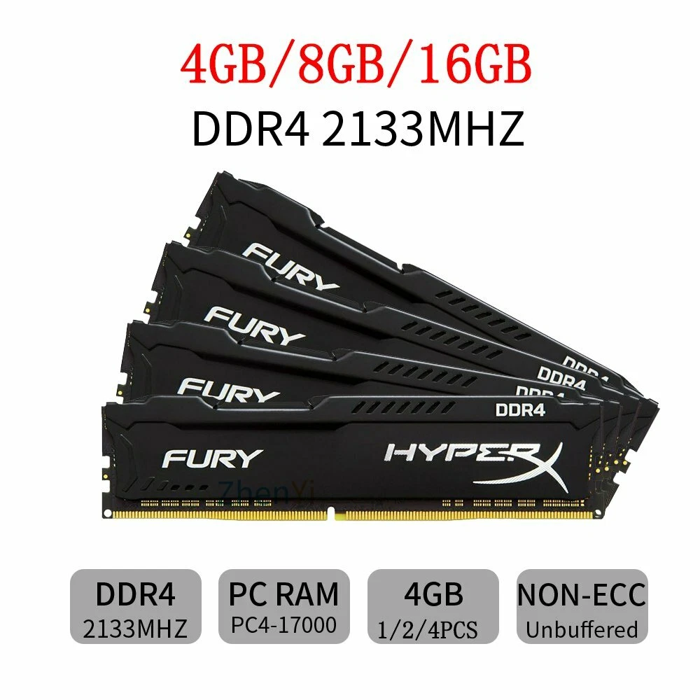 HyperX Fury Blanc 16 Go (2x 8Go) DDR4 2133 MHz CL14 - Mémoire PC