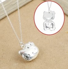 Silver Plated 24 Hello Kitty Locket Necklace. New