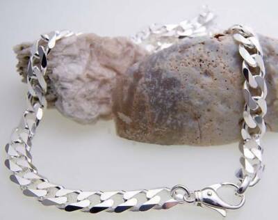 Chain Diamond. Real Silver 925 9 mm 60 cm Necklace Sterling Silver