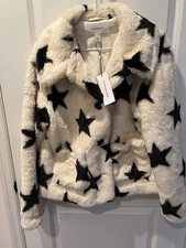 NWT Popsugar Star Jacket Coat Faux Fur Pop Sugar Womens Medium  COZY SOFT