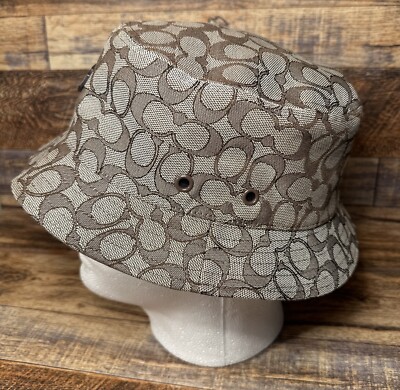 Coach LEATHERWARE Signature Bucket Hat Khaki Rare HTF | eBay display picture 3