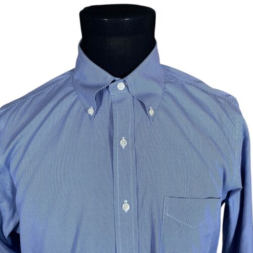 Brooks Brothers Herren Milano blau weiß Langarm Button Down Hemd 16,5 34 - Bild 2 von 9