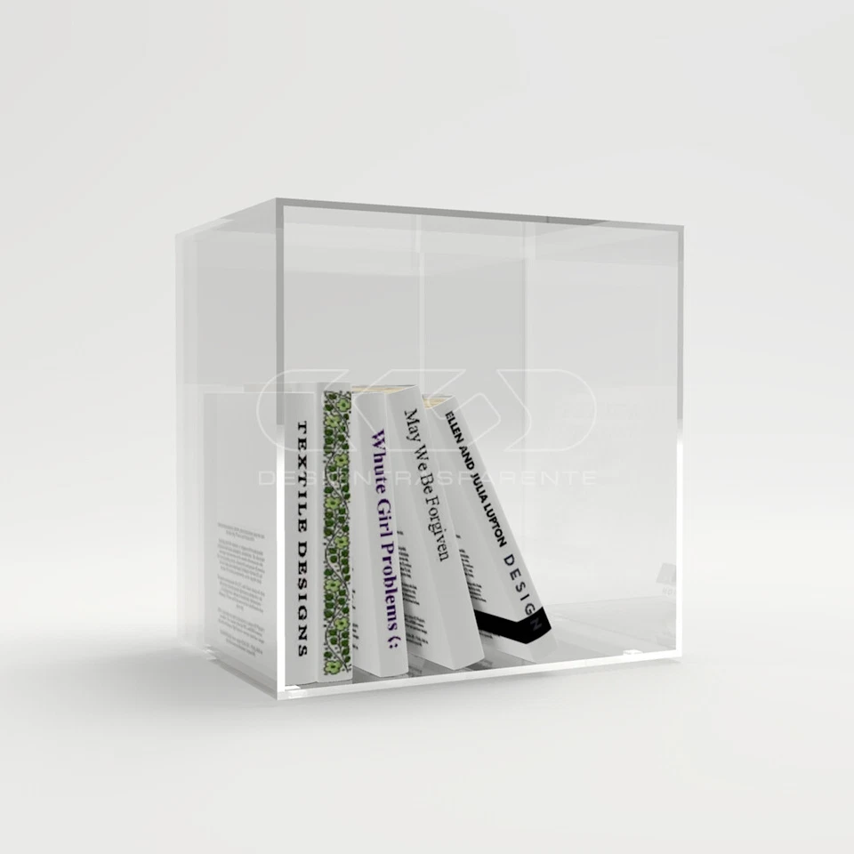 Cubo da terra cm 40 box espositore vetrina in plexiglass trasparente - Immagine 2 di 4