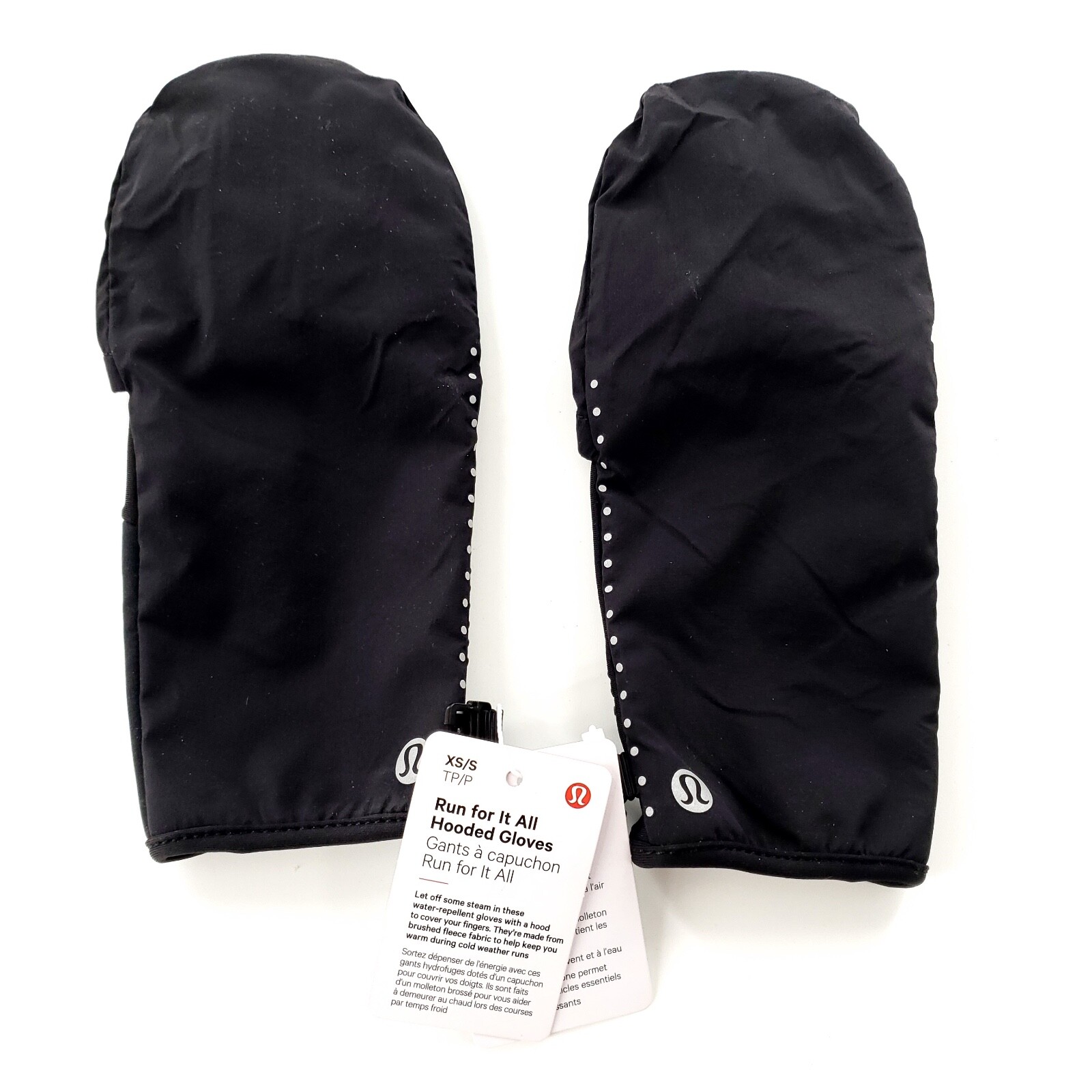 Lululemon Run For It All Hooded Gloves XS/S Black Fleece Lined Brand