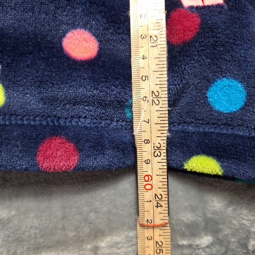 LANDS' END Fleece Hoodie Jacket Girl Sz XL (16) Blue Colorful Polka Dot Full Zip - Picture 6 of 8