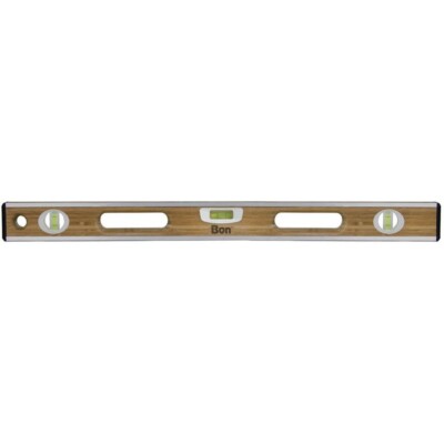 Bon Tools - Bamboo Wood Level - 24'' Aluminum Bound