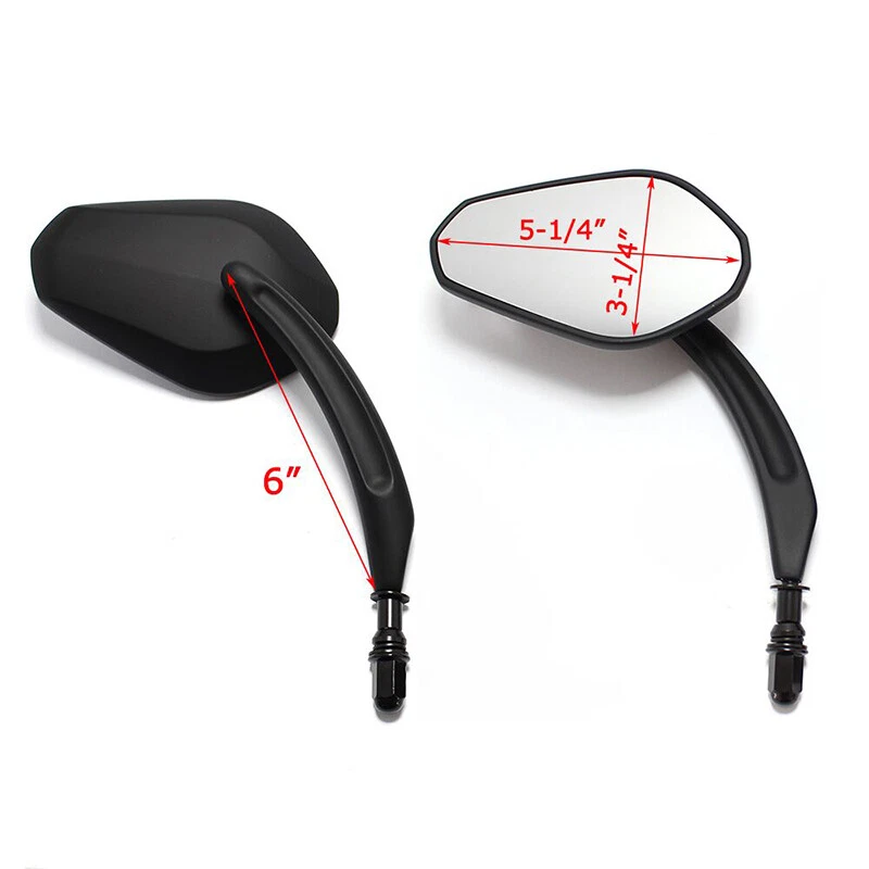 Black Motorcycle Side Mirrors For Harley Davidson CVO Road Glide Street Glide US - Image 3 of 4