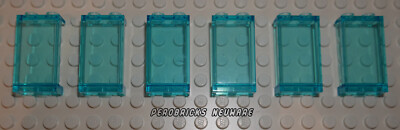 Lego 6 x Panel Fenster 1x2x3 transparent hellblau #87544 NEUWARE