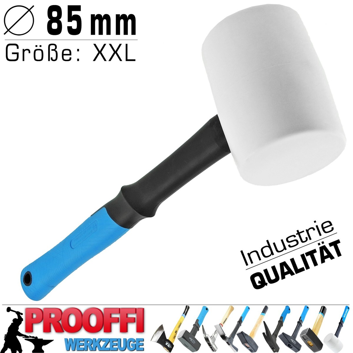 XXL Gummihammer-Set — 3-teilig Mit 55, 65 & 85 Mm Kopf Für Schonendes Ausbeulen