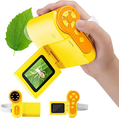 Microscope for Kids - 1000x Handheld Microscope with LED Lights 2'' LCD Screen
