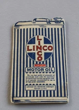 NOS ~1920s era LINCO MOTOR OIL Old Die-Cut Flat Gallon Oil Can Needle Sewing Kit