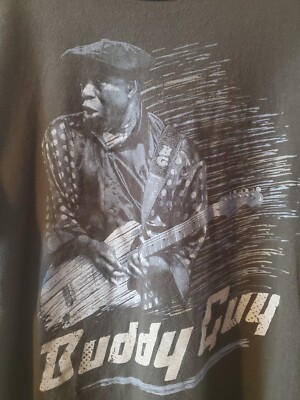 Vintage Buddy Guy 2 Sided SS Gray Shirt Mens XL Damn Right I've Got The Blues