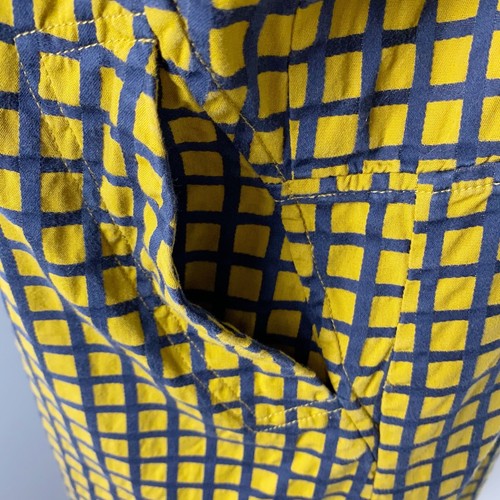 Vestido para mujer Donoratico estampado a cuadros ventana holgado amarillo talla S - Imagen 6 de 7