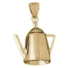 New 14k Gold Water Kettle Pendant