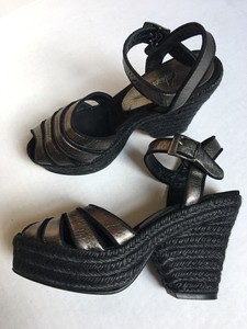 pewter block heel sandals