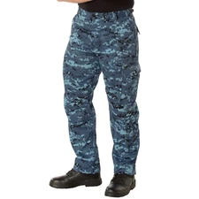 Men's Sky Blue Digital Camo BDU Cargo Pants - Tactical Military Style