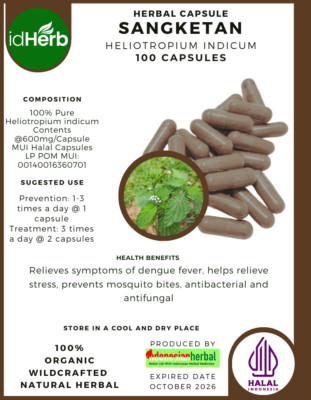 [idHerb] 100-1000 CAPSULES SANGKETAN Heliotropium Indicum NATURAL HERBAL