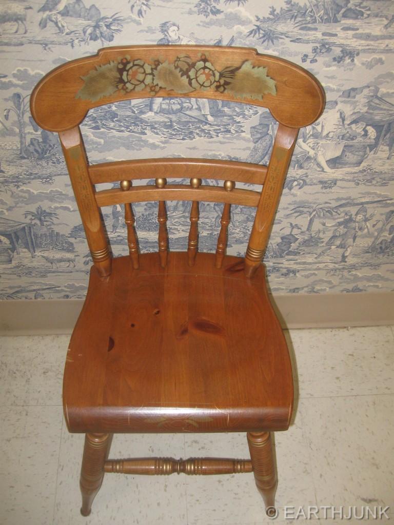 Ethan Allen Country Craftsman Pine Hand Decorated Hitchcock Chair