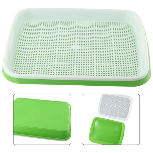 New Sprout Tray With Grid Soil-Hydroponic Bean Sprout Plate With Cover - Foto 12 di 24
