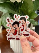 2x Betty Boop with Kisses Window Wall iPad Laptop Vinyl Decals Stickers