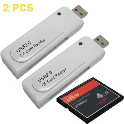 2X Compact Flash Card Reader White USB 2.0 Compact Flash CF memory card ...