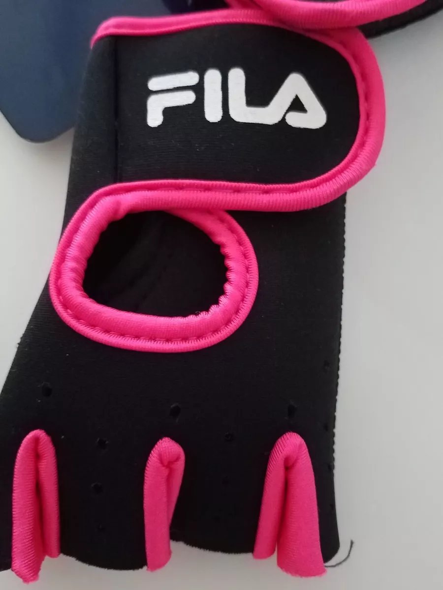 Womens Fila Fitness Grip Tone Define Gloves Black Pink White Size