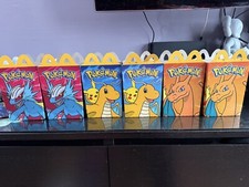 New 2025 McDonald's Happy Meal Boxes Charizard,Dragonite,roaringm Pok mon / 6pcs