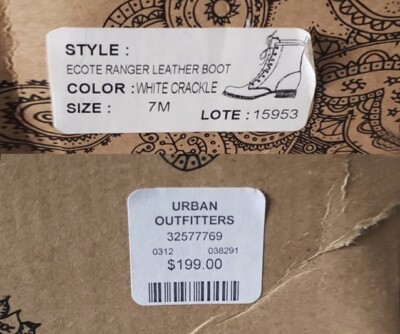 NWOB URBAN OUTFITTERS ECOTE DISTRESSED LEATHER BOOT COMBAT  display picture 1